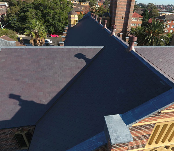 St Brigids Parish Coogee Church Welsh Penryhn Slate Roof Tile Installation