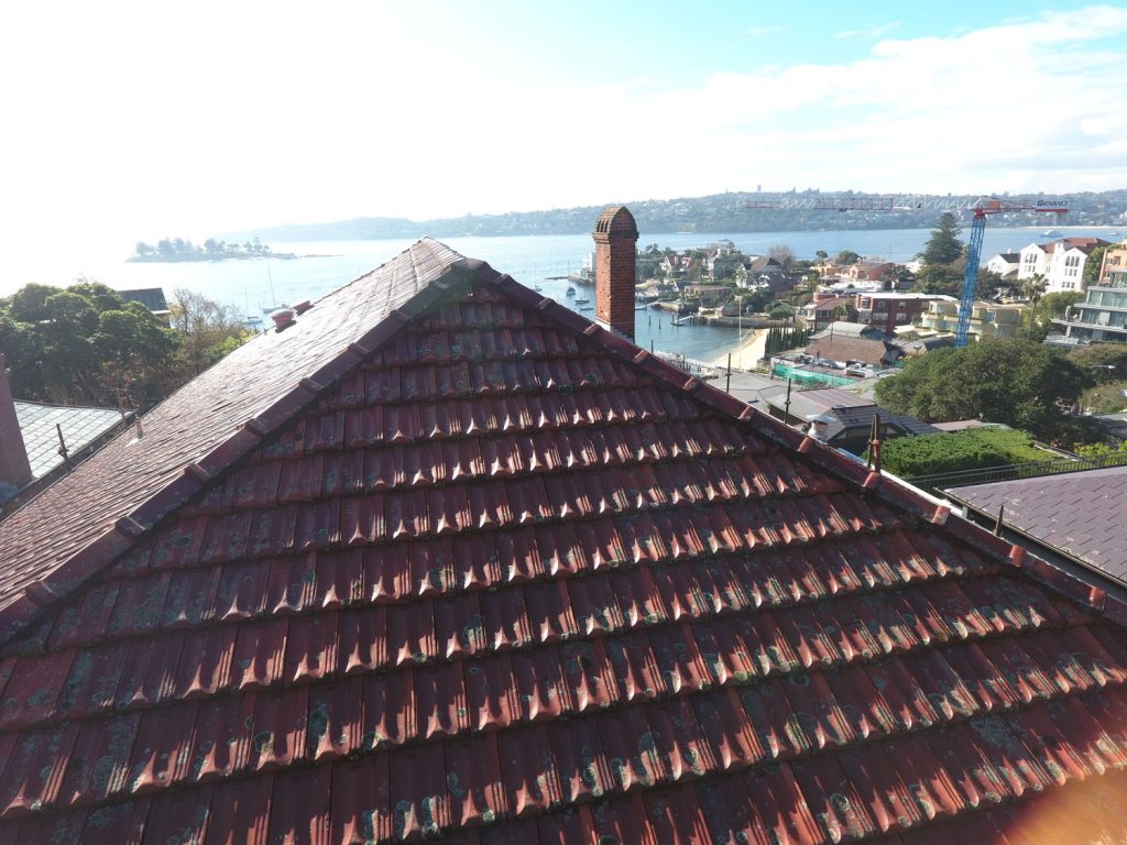 Original Terracotta roof before installation of Koramic clay roof tiles
